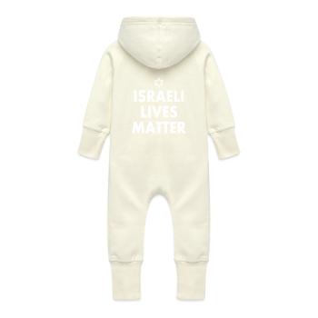 Israeli LIVES MATTER - Grenouillère à capuche bio en molleton Bébé - vanille - Dos