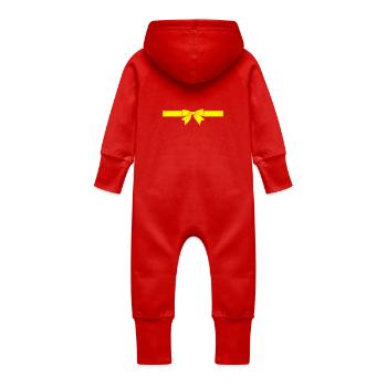 Schleife - Baby Bio Sweat Overall mit Kapuze - Rot - Hinten