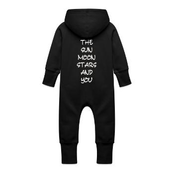The Sun, Moon, Stars & You - Baby Organic Sweat Overalls With Hood - vanilla - Back