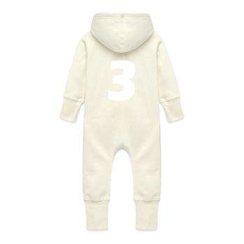 3 - Grenouillère à capuche bio en molleton Bébé - vanille - Dos