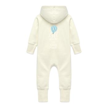 Ballon Heißluftballon Ballonfahrt - Baby Bio Sweat Overall mit Kapuze - Vanille-Milchshake - Hinten