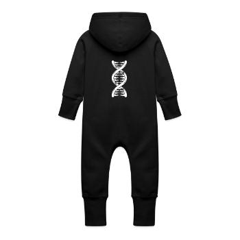 DNA strand double helix with hydrogen bonds - Baby Organic Sweat Overalls With Hood - vanilla - Back