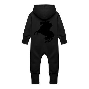 Napoleon - Grenouillère à capuche bio en molleton Bébé - noir - Dos