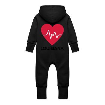 Herz Louisiana - Baby Bio Sweat Overall mit Kapuze - Schwarz - Hinten