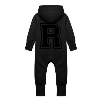 R - Baby Bio Sweat Overall mit Kapuze - Schwarz - Hinten