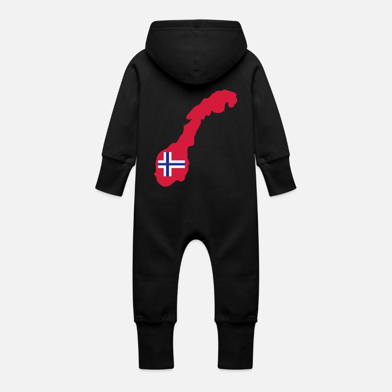Norwegen - Baby Bio Sweat Overall mit Kapuze - Schwarz