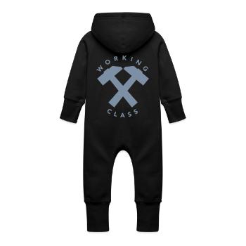 Working Class - Baby Organic Sweat Overalls With Hood - vanilla - Back