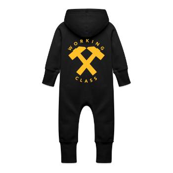 Classe ouvrière - Grenouillère à capuche bio en molleton Bébé - vanille - Dos
