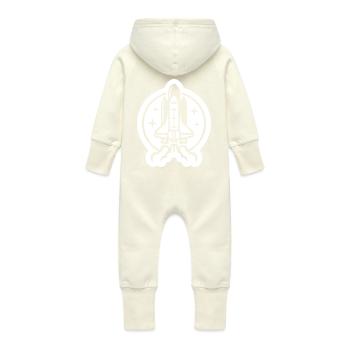 Symbol für das Logo des Space Shuttle-Starts. Abheben. Rakete - Baby Bio Sweat Overall mit Kapuze - Vanille-Milchshake - Hinten