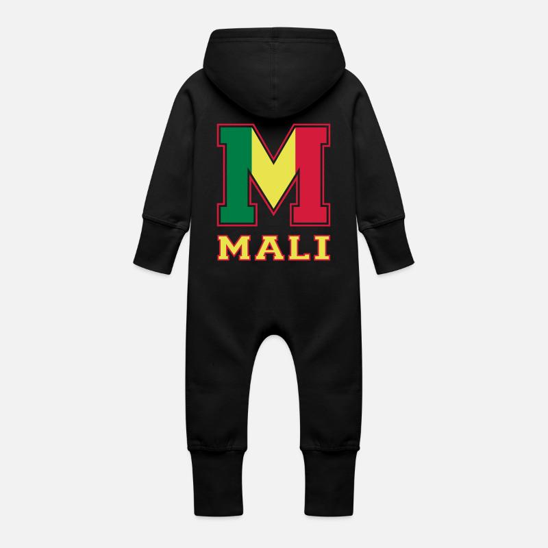 Athletic Mali - Grenouillère à capuche bio en molleton Bébé - noir