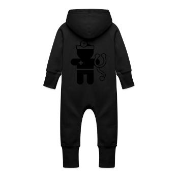 Menschen & Berufe: der Arzt - Baby Organic Sweat Overalls With Hood - black - Back