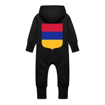 Arménie - Grenouillère à capuche bio en molleton Bébé - noir - Dos