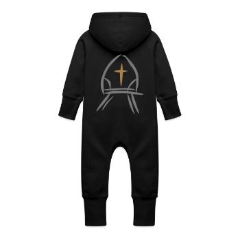 Pape Hat - Grenouillère à capuche bio en molleton Bébé - noir - Dos