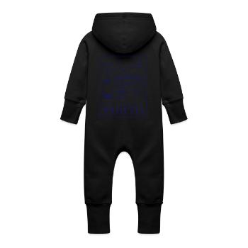 Porto collection - Grenouillère à capuche bio en molleton Bébé - noir - Dos