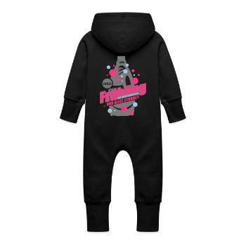 spring - Baby Organic Sweat Overalls With Hood - black - Back