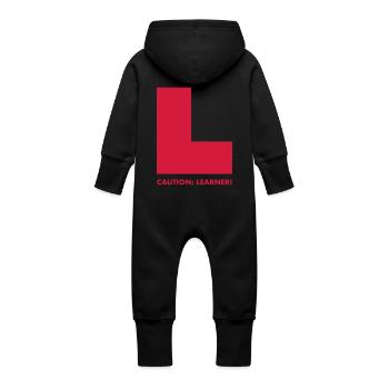 Lerner - Baby Bio Sweat Overall mit Kapuze - Schwarz - Hinten