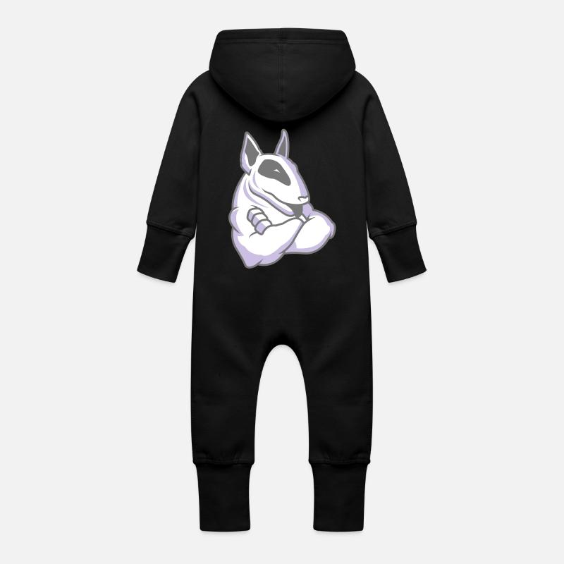 Bullterrier mascotte 3c - Grenouillère à capuche bio en molleton Bébé - noir