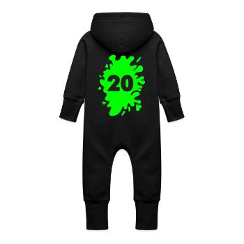 Blobs 20 - Baby Organic Sweat Overalls With Hood - black - Back