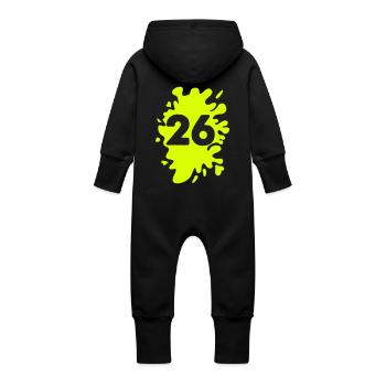 Blobs 26 - Baby Organic Sweat Overalls With Hood - black - Back