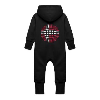 denmark_flag_2c - Baby Organic Sweat Overalls With Hood - black - Back