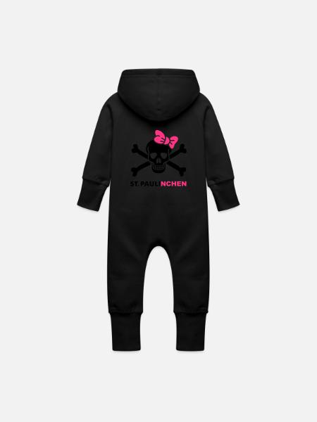 Paulinchen - Baby Bio Sweat Overall mit Kapuze - Schwarz