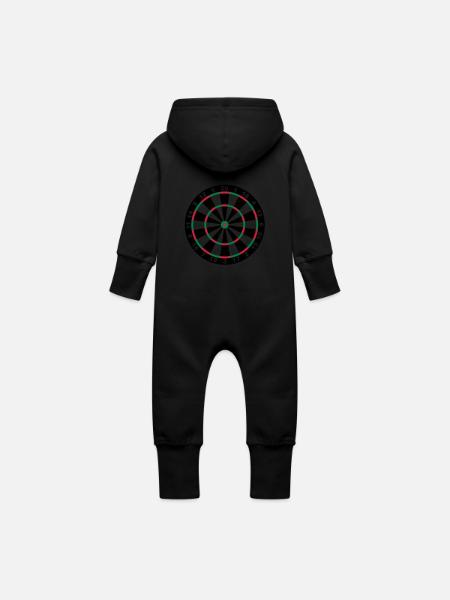 Dartscheibe - Baby Bio Sweat Overall mit Kapuze - Schwarz