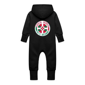 Pays Basque - Grenouillère à capuche bio en molleton Bébé - noir - Dos