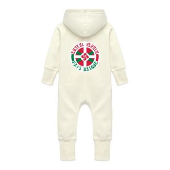 Pays Basque - Grenouillère à capuche bio en molleton Bébé - vanille - Dos