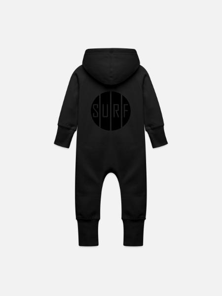 SURF - Grenouillère à capuche bio en molleton Bébé - noir