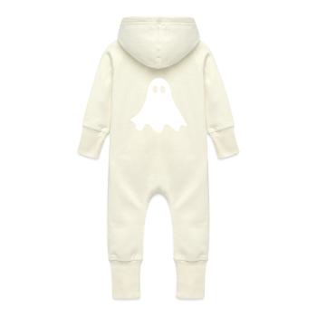 ghost I - Baby Organic Sweat Overalls With Hood - vanilla - Back