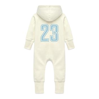 23 - Baby Organic Sweat Overalls With Hood - vanilla - Back