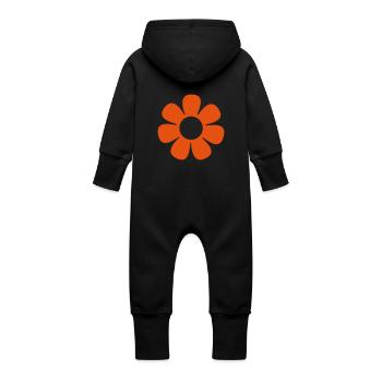 1_fleur_70 - Baby Bio Sweat Overall mit Kapuze - Schwarz - Hinten