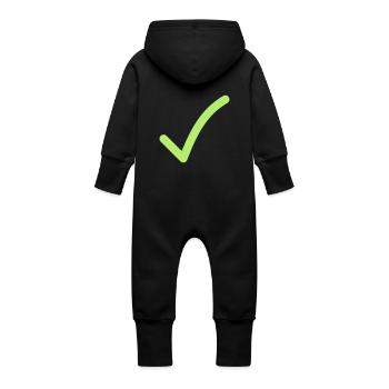 OK Okay O.K. Haken Abgehakt Yeah - Baby Bio Sweat Overall mit Kapuze - Schwarz - Hinten
