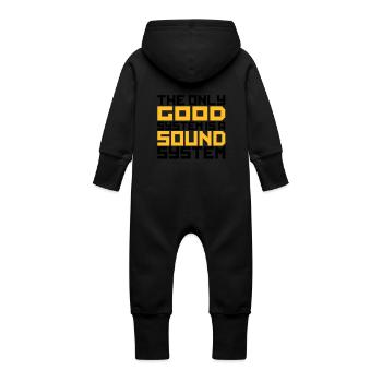 good_sound_2c - Grenouillère à capuche bio en molleton Bébé - noir - Dos