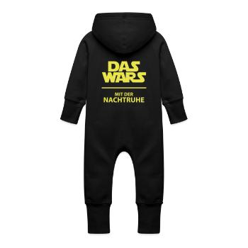 Das wars mit Nachtruhe - Baby Bio Sweat Overall mit Kapuze - Schwarz - Hinten