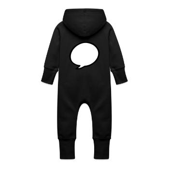 speech bubble - Baby Organic Sweat Overalls With Hood - black - Back