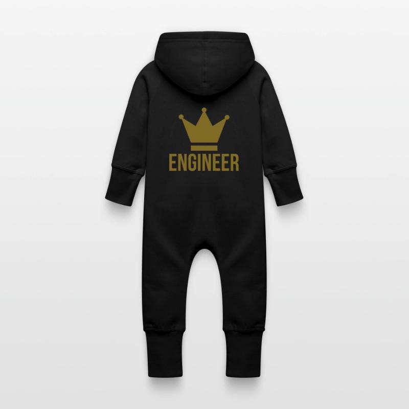 Engineer Baby Organic Sweat Overalls With Hood