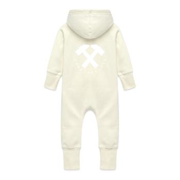 Classe ouvrière - Grenouillère à capuche bio en molleton Bébé - vanille - Dos