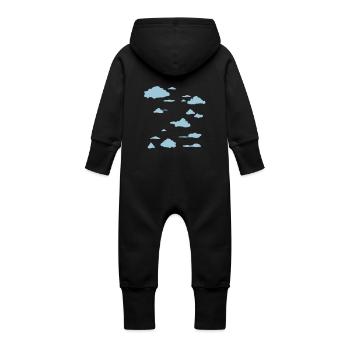 Wolken - Baby Bio Sweat Overall mit Kapuze - Schwarz - Hinten