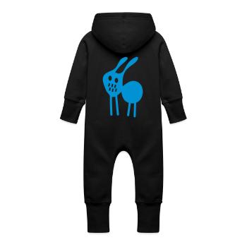 crazy rabbit v2 (© alteerian) - Baby Bio Sweat Overall mit Kapuze - Schwarz - Hinten