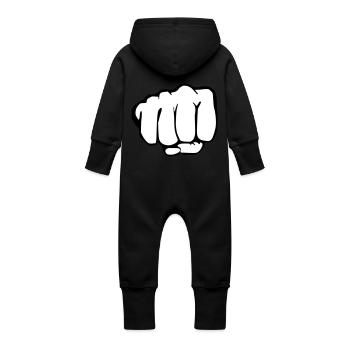 Faust - Baby Bio Sweat Overall mit Kapuze - Schwarz - Hinten