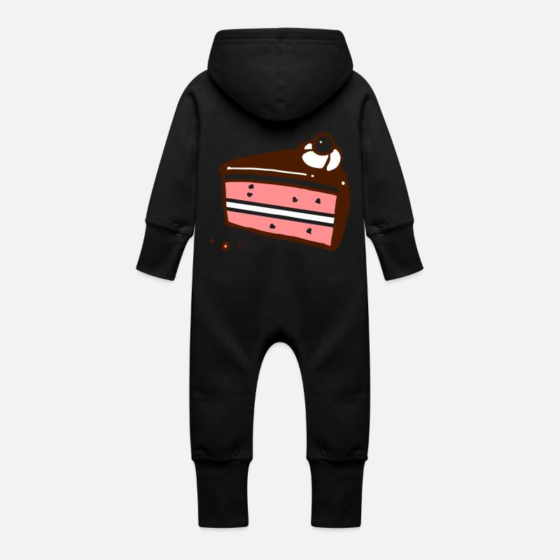 partenaires gâteau shirt -Yummy bébé - Grenouillère à capuche bio en molleton Bébé - noir