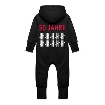50 ans - Grenouillère à capuche bio en molleton Bébé - noir - Dos