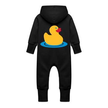 Canard en plastique - Grenouillère à capuche bio en molleton Bébé - noir - Dos