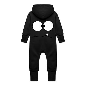 Komisches Monster - Baby Bio Sweat Overall mit Kapuze - Schwarz - Hinten