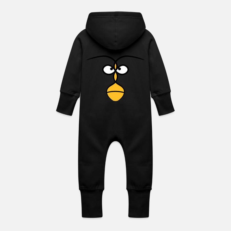 Face Tribal - Baby Bio Sweat Overall mit Kapuze - Schwarz