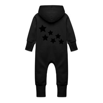 star - Grenouillère à capuche bio en molleton Bébé - noir - Dos