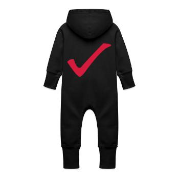 Check - Haken - Baby Bio Sweat Overall mit Kapuze - Schwarz - Hinten