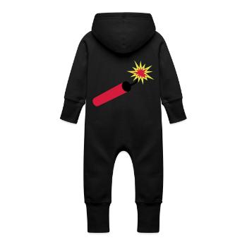 dynamit___f3 - Grenouillère à capuche bio en molleton Bébé - noir - Dos