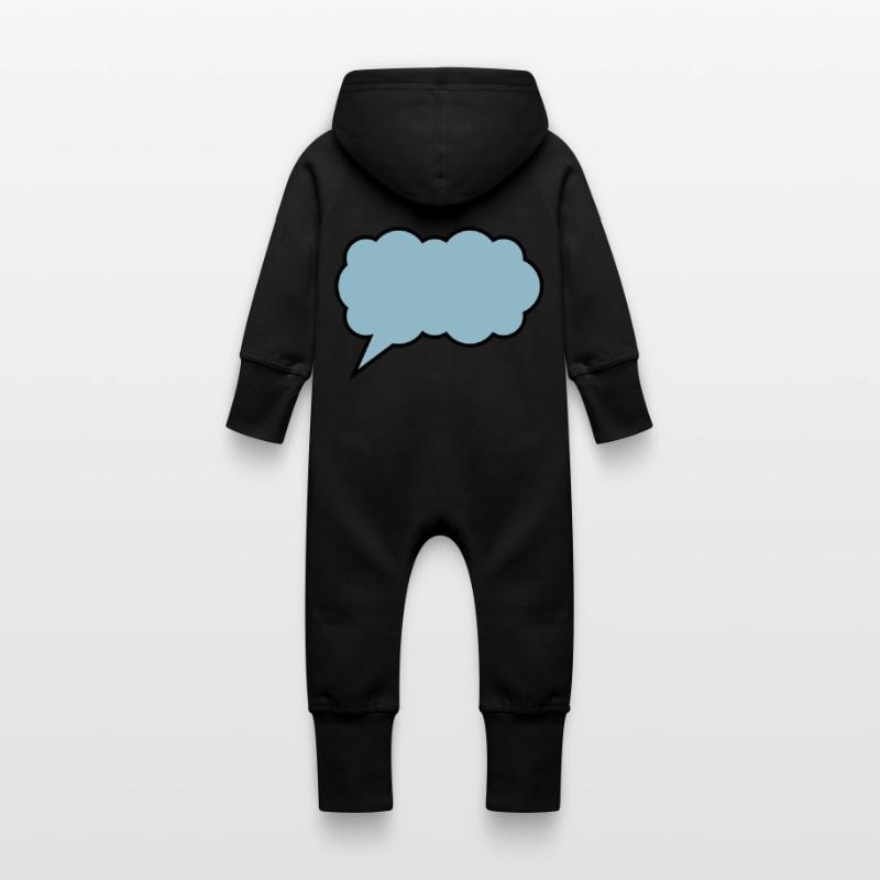 cloud bubble design Baby Organic Sweat Overalls With Hood